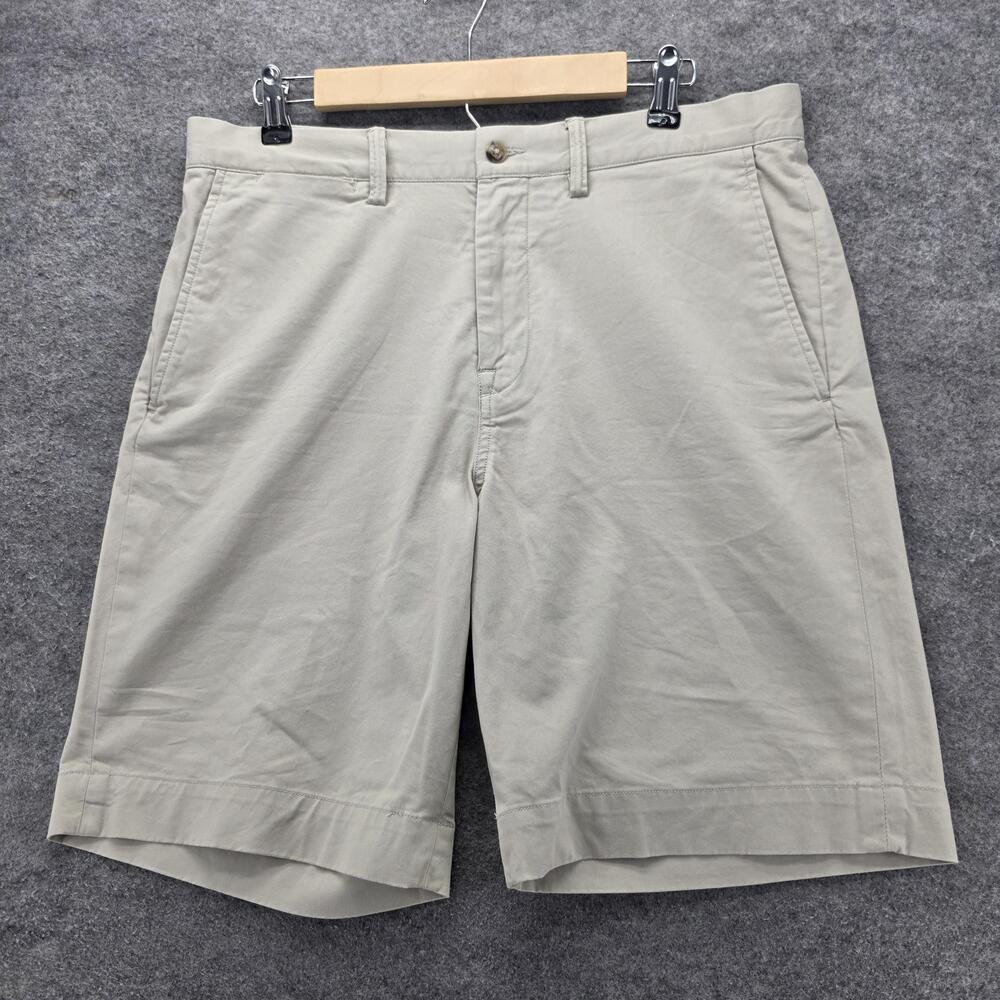 Polo Ralph Lauren Shorts Mens 33 Khaki Polo Chino Stretch Classic Fit Flat Front